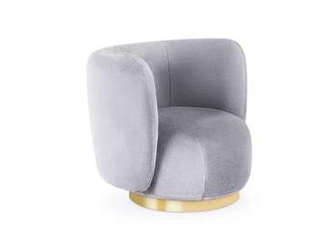 Кресло Lucca вращающееся серого цвета с золотым основанием