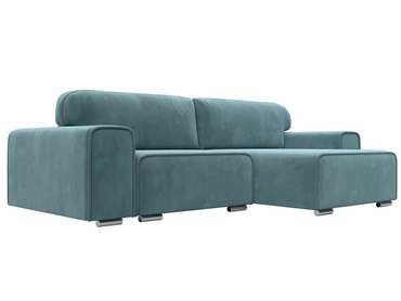 Угловой диван-кровать Лига 029 бирюзового цвета правый угол
