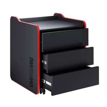 Тумба для игрового компьютерного стола Case 50 черно-красного цвета