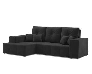 Угловой диван-кровать Монреаль черного цвета левый угол