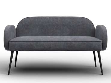 Диван Лига-086 в обивке из велюра темно-серого цвета