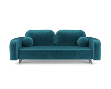 Прямой диван-кровать Цюрих сине-зеленого цвета