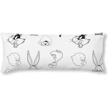 Наволочка Looney Tunes Белый Чёрный Разноцветный 175 темы 45 x 110 cm 100 % хлопок