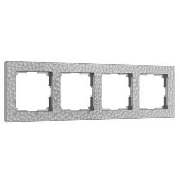 Рамка из пластика на 4 поста Hammer серебряный W0042406