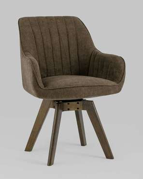 Набор из двух вращающихся стульев Mans коричневого цвета