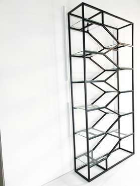 Стеллаж "Aurora" черный с зеркалом (2000х900х300)