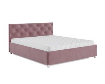 Кровать Классик 160х190 пудрового цвета с подъемным механизмом (велюр)