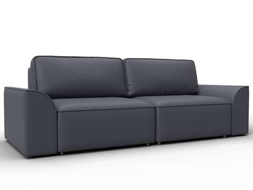 Диван-кровать Лига-048 темно-серого цвета (экокожа)