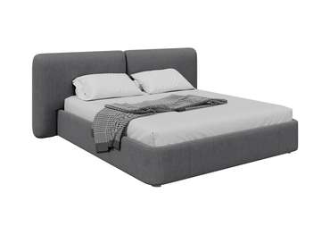Кровать двуспальная Hub Soft 180х200 серого цвета с подъемным механизмом