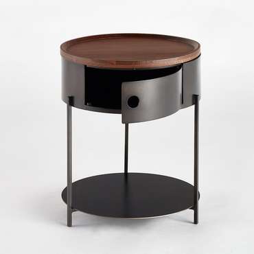 Ночной столик из массива орехового дерева Talbingo черного цвета