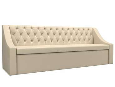 Кухонный прямой диван-кровать Мерлин бежевого цвета (экокожа)
