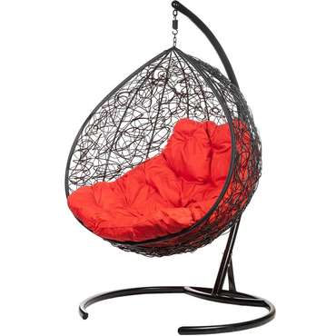 Двойное подвесное кресло Gemini с красной подушкой