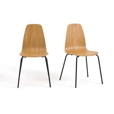 Комплект из двух стульев в винтажном стиле Biface бежевого цвета