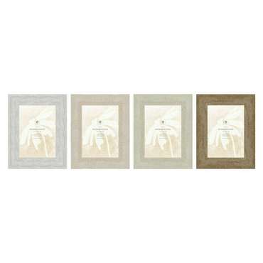 Фоторамка Белый Бежевый Стеклянный полистирол Scandi 19 x 2 x 24 cm (4 штук)