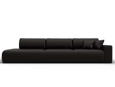 Диван-кровать Лига 036 Модерн Лонг темно-коричневого цвета с правым подлокотником (экокожа)