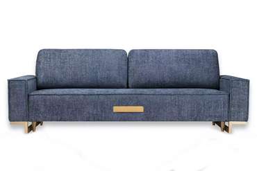 Прямой диван-кровать Лофт Комфорт синего цвета