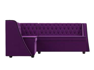Кухонный угловой диван Лофт фиолетового цвета левый угол