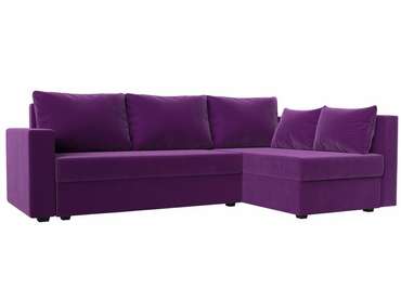 Угловой диван-кровать Мансберг фиолетового цвета правый угол