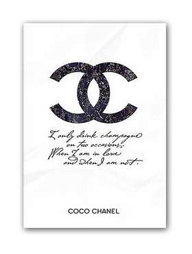 Постер "Drink champagne. Coco Chanel"; А4