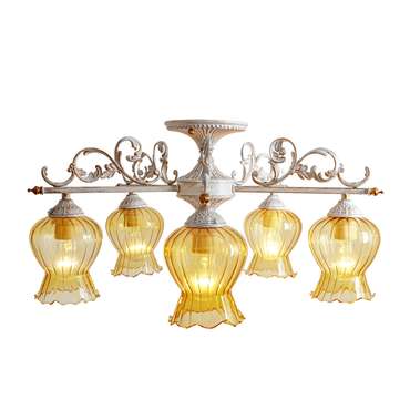 Потолочная люстра Aster SX703 (стекло, цвет желтый)