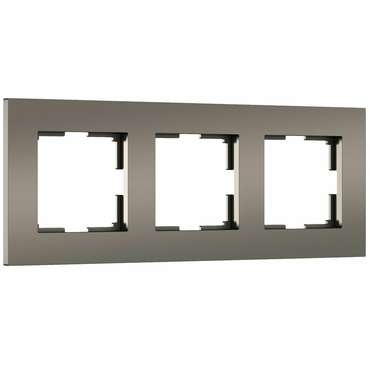 Рамка из пластика на 3 поста Slab бронза матовый W0032963