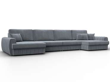 Угловой диван-кровать Лига 057 Лонг темно-серого цвета