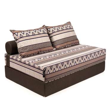 Бескаркасный диван-кровать Duble коричнево-бежевого цвета