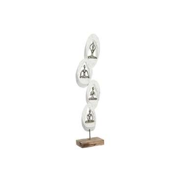 Декоративная фигура 18 x 9 x 69 cm Коричневый Алюминий Белый Древесина манго Yoga