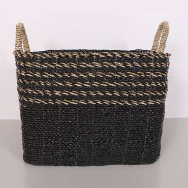 Корзина плетенная Olive Black 45х50 из натурального бананового волокна