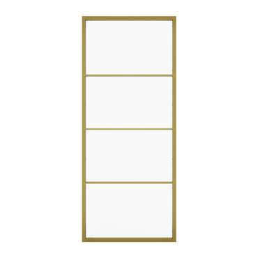 Металлическая перегородка Zonique 90х200 золотого цвета с бесцветным стеклом