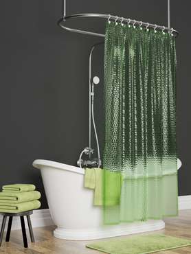 Штора для ванной комнаты 3D Focus 180х180 зеленого цвета
