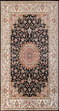 Ковер Silk marmion 80x150 черно-бежевого цвета