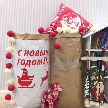 Новогодний крафт-мешок для подарков Delivery
