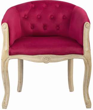 Кресло в обивке из велюра розового цвета