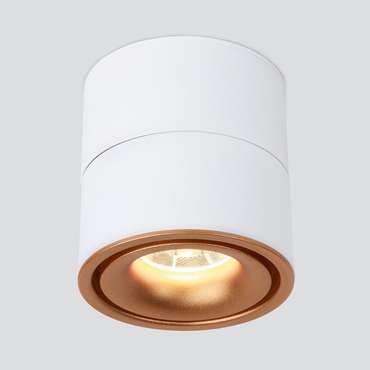 Накладной потолочный светодиодный светильник DLR031 15W 4200K 3100 белый матовый/золото Klips