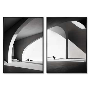 Набор из двух репродукций картин Architecture, curves of arches, 2024г.