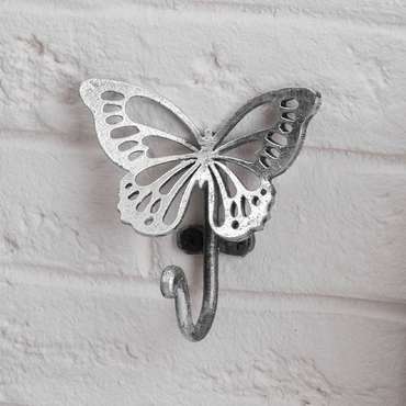 Крючок Бабочка S серебряного цвета