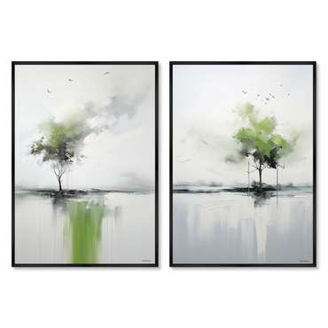 Набор из двух репродукций картин Landscape collection, Autumn comes, 2024г.