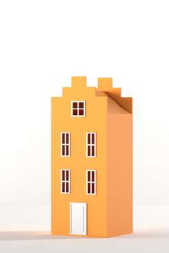 Шкаф-домик Амстердам Mini оранжевого цвета