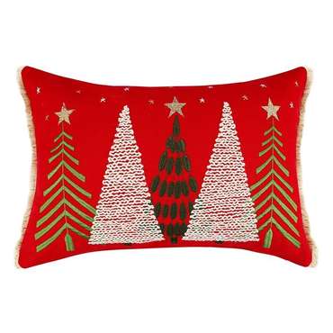 Чехол на подушку Icy forest красного цвета