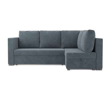 Угловой диван-кровать Мансберг серо-синего цвета