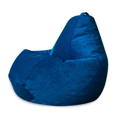 Кресло-мешок Груша в обивке из микровельвета синего цвета 