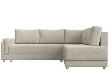 Угловой диван-кровать Лига 024 бежевого цвета правый угол