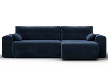 Угловой диван-кровать Лига-099 темно-синего цвета