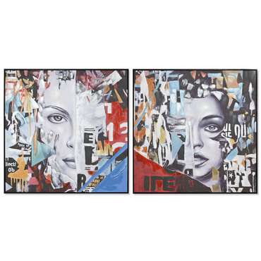 Картина Home ESPRIT Абстракция современный 100 x 3,5 x 100 cm (2 штук)