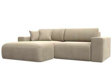 Угловой диван-кровать Лига 036 Классик бежевого цвета левый угол