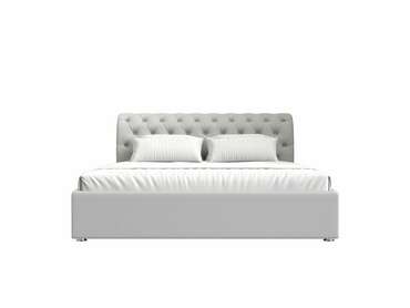 Кровать Сицилия 160х200 белого цвета с подъемным механизмом (экокожа)