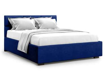 Кровать Bolsena 160х200 темно-синего цвета с подъемным механизмом 