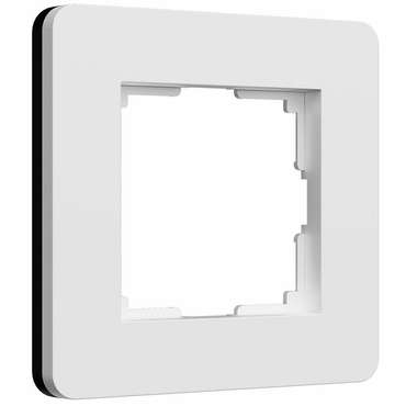 W0013068/ Рамка на 1 пост Split (белый/черный, soft-touch) W0013068 Split белый/черный, soft-touch
