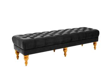 Банкетка Jazz черного цвета с бежевыми ножками